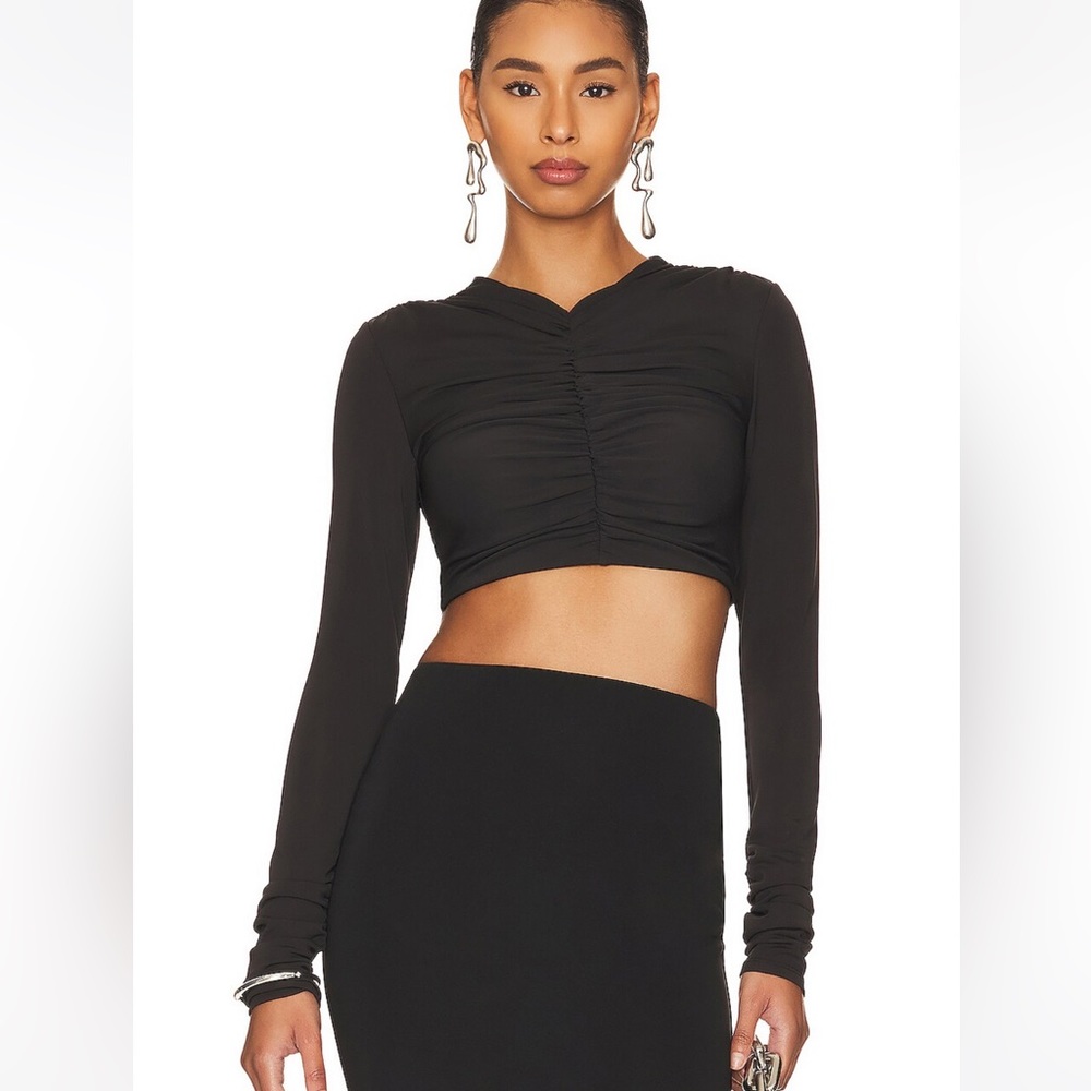 L'Academie Mae Crop Top in Black- Size M (runs slightly small) from Revolve